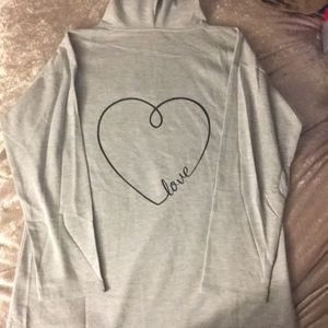 NWOT gray hoodie with graphic back